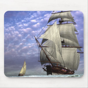 Tall Ship and Ketch Mouse Mat
