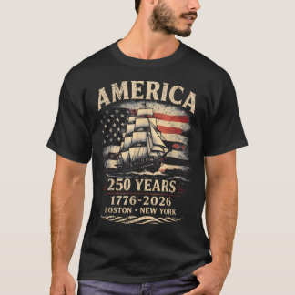 Tall Ship Cruise July 4Th New York Boston 250Th T-Shirt