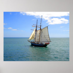 Tall Ship in the Bay of Islands, New Zealand Poster