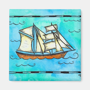 Tall Ship Magnet - Brigantine Pirate Ship