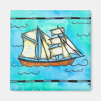 Tall Ship Magnet - Brigantine Pirate Ship
