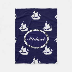 Tall Ship Nautical Personalised Fleece Blanket