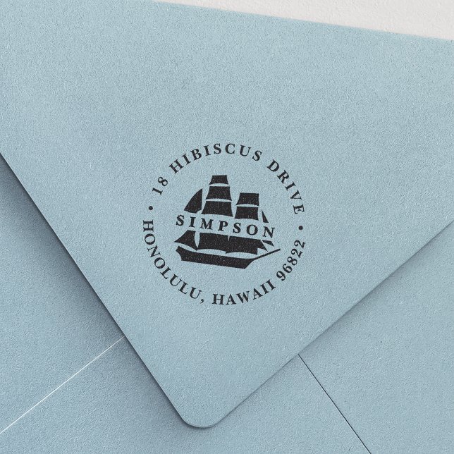 Tall Ship Return Address Rubber Stamp (Creator Uploaded)