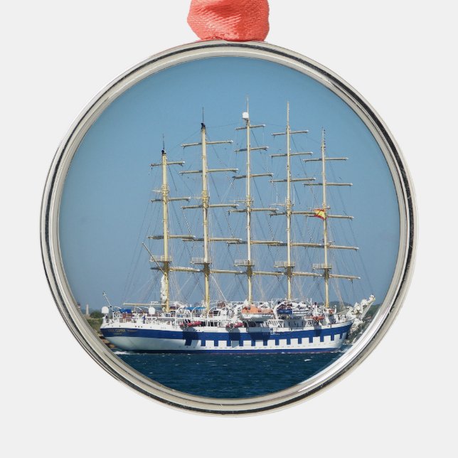 Tall Ship Royal Clipper Metal Tree Decoration (Front)