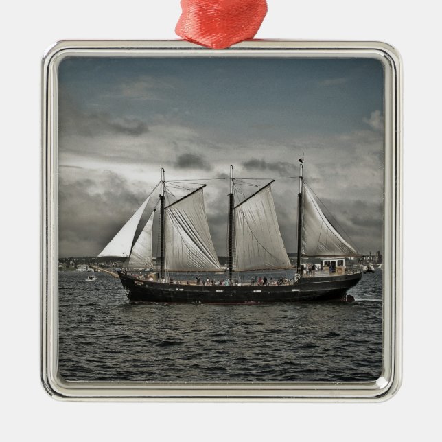 Tall Ship Silva Halifax Metal Tree Decoration (Front)