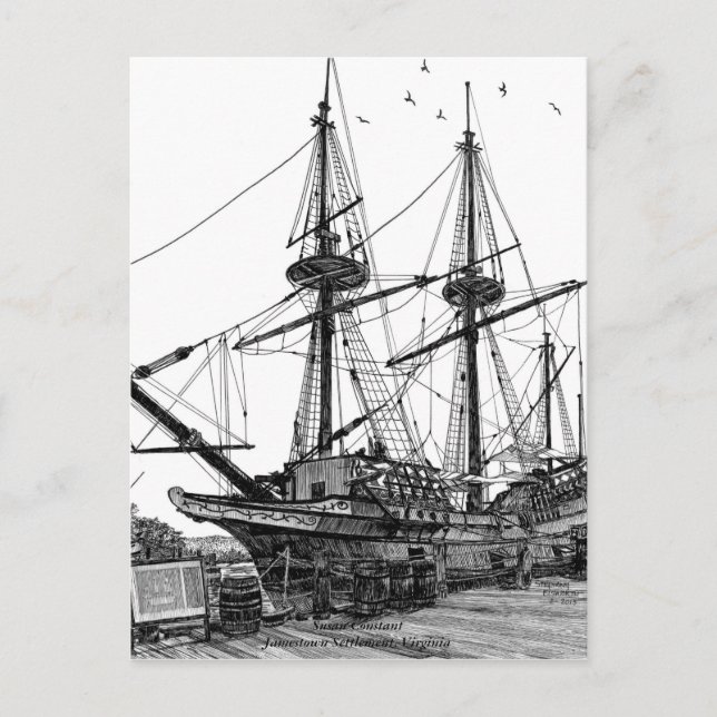 Tall Ship Susan Constant Postcard (Front)