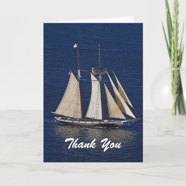 Tall Ship Thank You Note Card (Front)