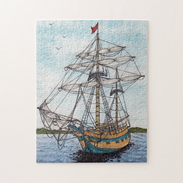 Tall Ship watercolor Jigsaw Puzzle (Vertical)