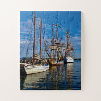 Tall Ships at Historic Harbor Jigsaw Puzzle