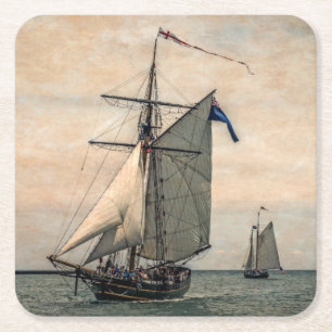 Tall Ships Festival, Digitally Altered Square Paper Coaster
