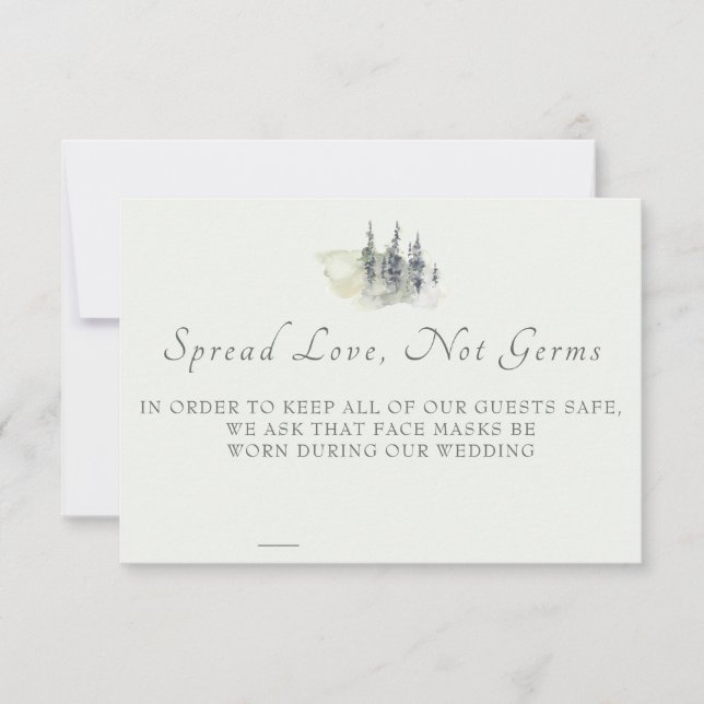 Tall Timber Watercolor Evergreen Safety Card (Front)