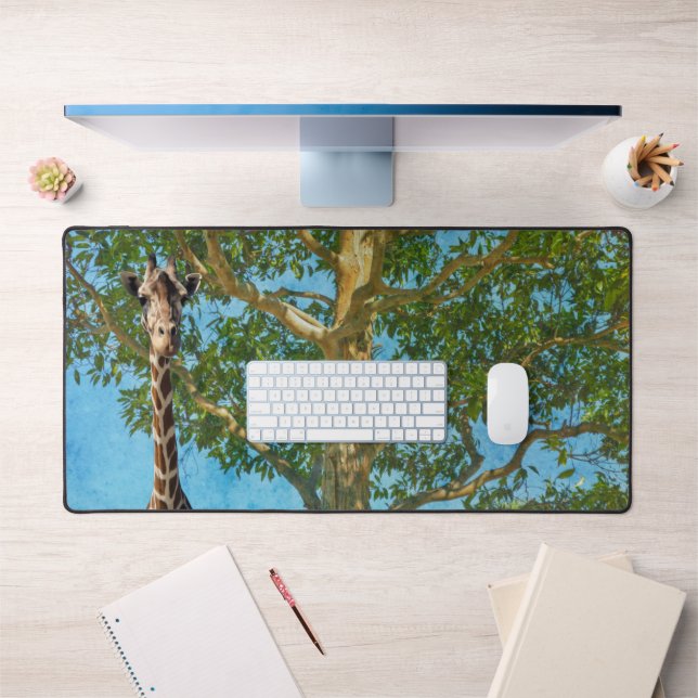Tall Tree and Giraffe Nature Desk Mat Pad (Office 1)