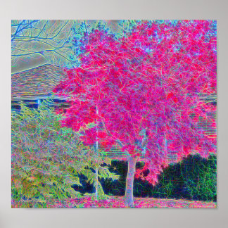 Tall Tree Digitally Painted Poster