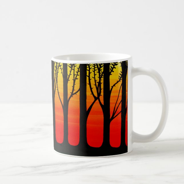 Tall trees abstract art mug (Right)