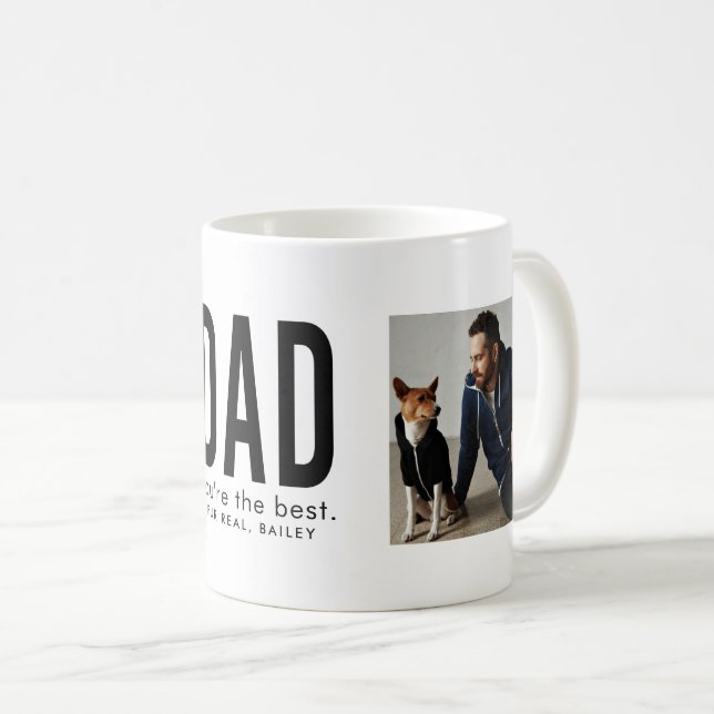 Tall Type Best Fur Dad Photo Coffee Mug (Front Right)