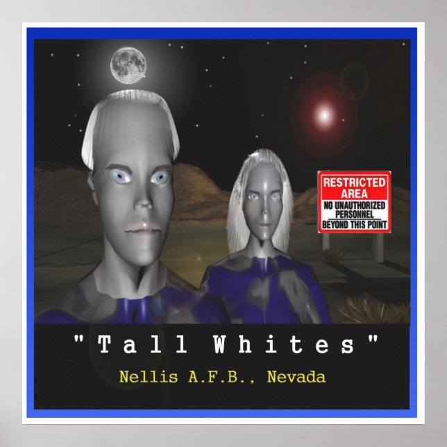 Tall white aliens poster (Front)