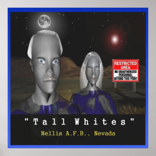 Tall white aliens poster