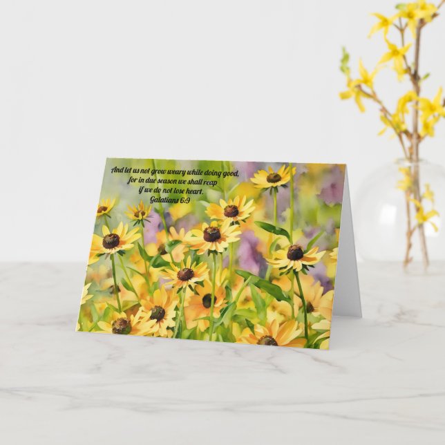 Tall Wildflowers Yellow Flower Bible Verse Art Card (Yellow Flower)
