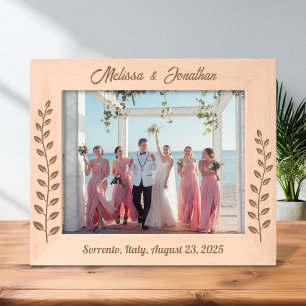 Tall Wreath Branch Couple Wedding Anniversary 10x8 Etched Frames