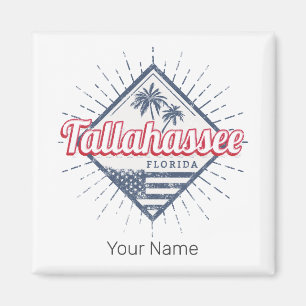 Tallahassee City Florida United States Vintage USA Magnet