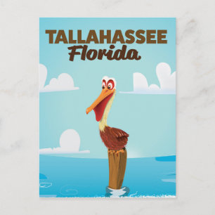 Tallahassee Florida cartoon travel poster Postcard