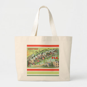 Tallahassee Florida Postcard Large Tote Bag
