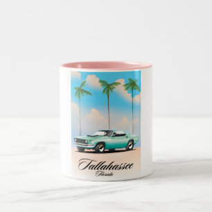 Tallahassee Florida Travel poster. Two-Tone Coffee Mug