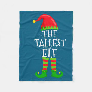 Tallest Elf Family Matching Christmas Group Funny Fleece Blanket