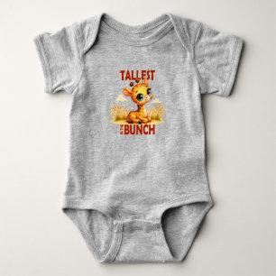 Tallest in the Bunch pun Cute Baby Giraffe cartoon Bodysuit