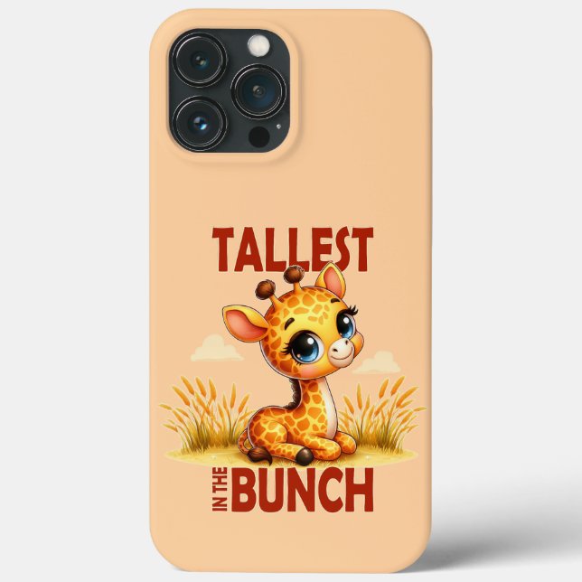 Tallest in the Bunch pun Cute Baby Giraffe cartoon Case-Mate iPhone Case (Back)