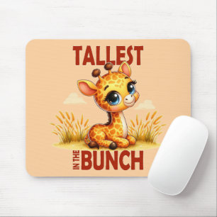 Tallest in the Bunch pun Cute Baby Giraffe cartoon Mouse Mat