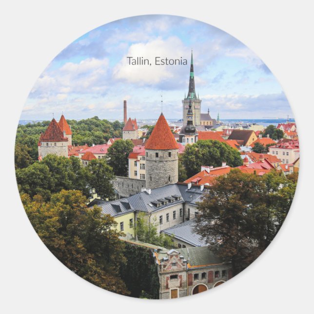 Tallin, Estonia Historic Centre, Classic Round Sticker (Front)