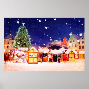 Tallinn Christmas Market.  Poster