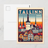 Tallinn city Estonia retro travel gifts