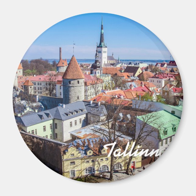 Tallinn downtown aerial view magnet (Front)