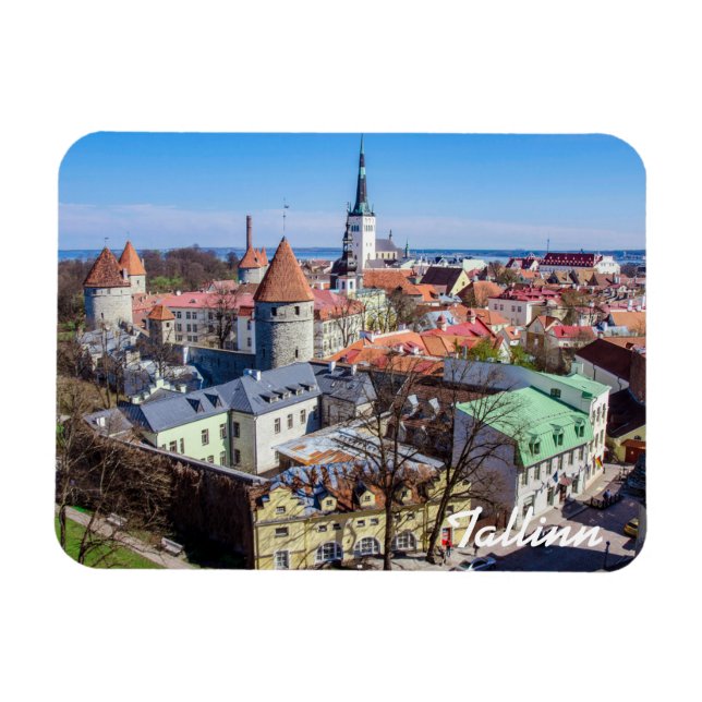 Tallinn downtown aerial view magnet (Horizontal)