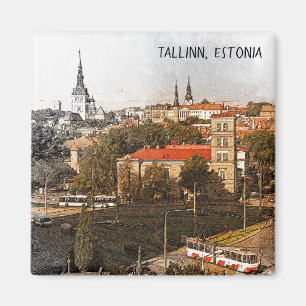 Tallinn Estonia City Panorama View Magnet