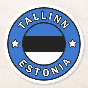 Tallinn Estonia Round Paper Coaster