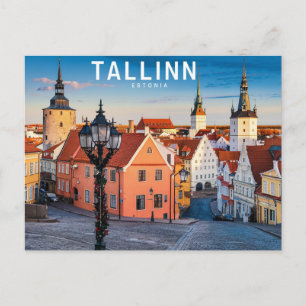 Tallinn Estonia Street Illustration Postcard