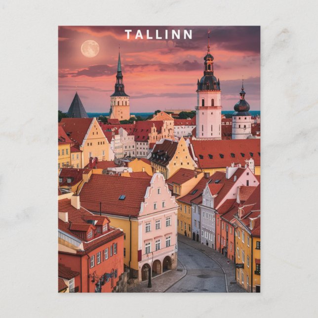Tallinn Estonia Street  Travel Postcard (Front)
