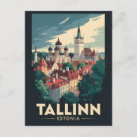 Tallinn Estonia Travel Art Vintage