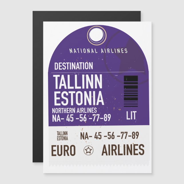 Tallinn Estonia travel ticket (Front/Back)