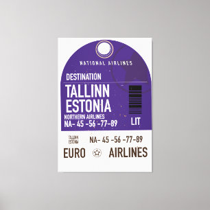 Tallinn Estonia travel ticket Canvas Print
