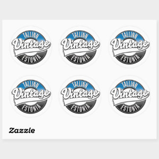 Tallinn Estonia vintage logo Classic Round Sticker