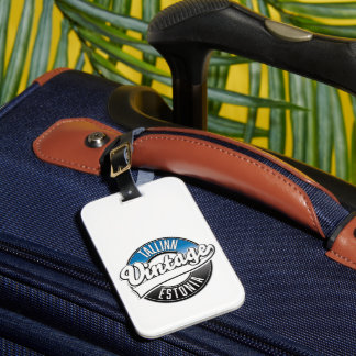 Tallinn Estonia vintage logo Luggage Tag