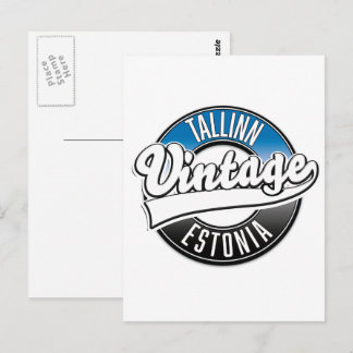 Tallinn Estonia vintage logo Postcard
