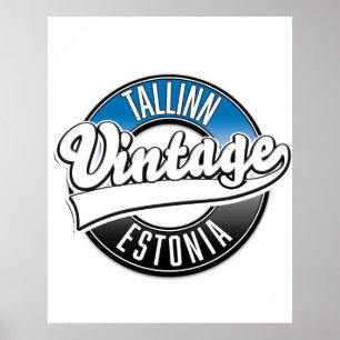 Tallinn Estonia vintage logo Poster