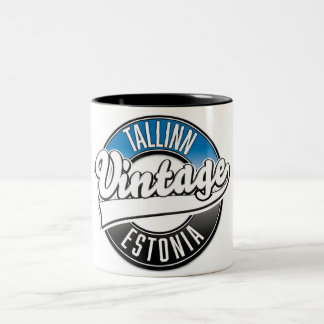 Tallinn Estonia vintage logo Two-Tone Coffee Mug