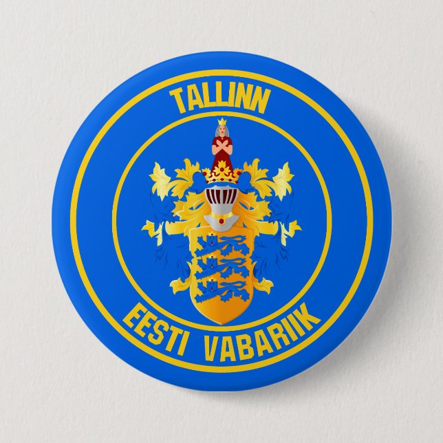 Tallinn Round Emblem 7.5 Cm Round Badge (Front)