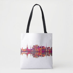Tallinn Skyline Tote Bag